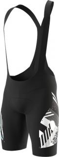 Kalhoty s laclem Dynafit Snow Leopard Bib Shorts black out 2023 Velikost: L, Barva: černá / bílá