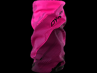 Nákrčník Dynafit Logo Neck Gaiter pink glo Striped 2023 Velikost: UNI, Barva: černá / růžová