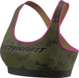 Podprsenka Dynafit Trail Graphic Bra winter moss Exagon Camo 2023 Velikost: S, Barva: zelená / černá