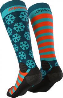 Ponožky Dynafit FT Graphic storm blue 23/24 Velikost: 35-38, Barva: modrá / oranžová