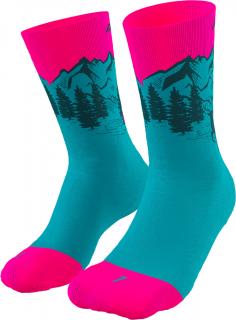 Ponožky Dynafit Stay Fast ocean Velikost: 35-38, Barva: modrá / růžová