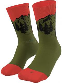 Ponožky Dynafit Stay Fast winter moss Velikost: 35-38, Barva: zelená / oranžová