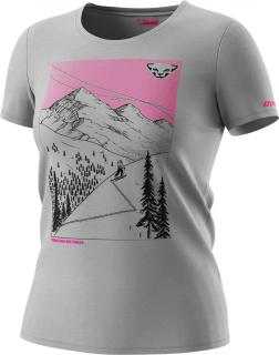 Triko Dynafit 24/7 Artist Series Dri T-Shirt W alloy/ski traces uphill 2023 Velikost: L, Barva: šedá