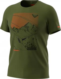Triko Dynafit 24/7 Artist Series Dri T-Shirt winter  moss/ski traces downhill 2023 Velikost: L, Barva: zelená