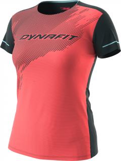 Triko Dynafit Alpine 2 S/S Tee W hot coral 2024 Velikost: L, Barva: korálová / modrá