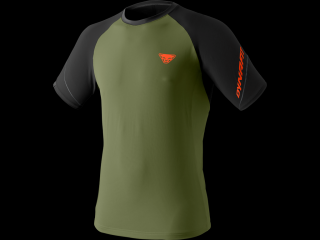 Triko Dynafit Alpine Pro SS TEE black out/winter moss 2023 Velikost: L, Barva: zelená / černá