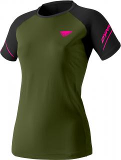 Triko Dynafit ALPINE PRO SS TEE W winter moss 2023 Velikost: XL, Barva: zelená / černá