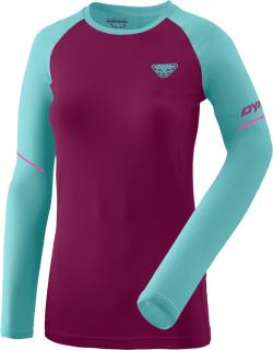 Triko Dynafit ALPINE PRO W LS TEE beet red 2023 Velikost: M, Barva: řepová / modrá