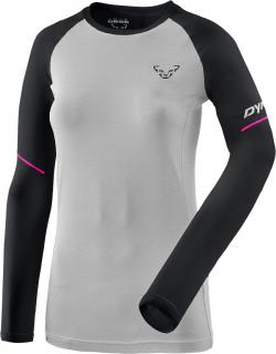 Triko Dynafit ALPINE PRO W LS TEE black out 2023 Velikost: XS, Barva: šedá / černá