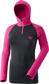 Triko Dynafit FT Dryarn Warm Hoody W flamingo 24/25 Velikost: S / M, Barva: černá / růžová