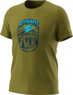 Triko Dynafit Graphic Cotton S/S TEE army/horizon 2022 Velikost: L, Barva: zelená