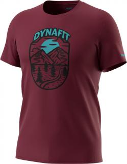 Triko Dynafit Graphic Cotton S/S TEE burgundy/horizon 2024 Velikost: L, Barva: vínová