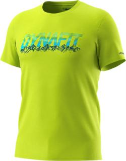 Triko Dynafit Graphic Cotton S/S TEE lime punch range 2022 Velikost: M, Barva: žlutá