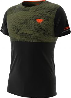 Triko Dynafit Trail Graphic winter moss Exagon Camo 2023 Velikost: L, Barva: černá / zelená