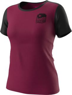 Triko Dynafit Transalper Light W SS TEE beet red 2023 Velikost: XL, Barva: řepová / černá