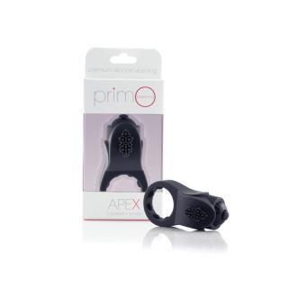 Černý silikonový vibrační kroužek na penis - Primo Line Apex