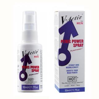 HOT V-Active - Penis power sprej - 50ml velké balení pro mužský orgasmus