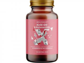 BrainMax Krill Oil s astaxanthinem, Omega 3 olej, 500 mg, 100 softgel kapslí