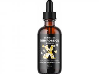BrainMax Primrose oil BIO, pupálkový olej, pro pleť a hormonální rovnováhu, 90 ml