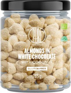 BrainMax Pure Mandle v bílé čokoládě s kokosem, BIO, 285 g
