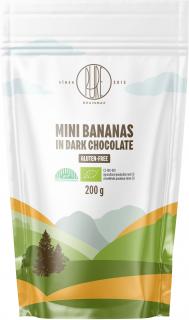 BrainMax Pure Mini banánky v hořké čokoládě, BIO, 200 g