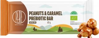 BrainMax Pure Peanuts & Caramel Prebiotic Bar, prebiotická tyčinka, arašídy a karamel, BIO, 60 g
