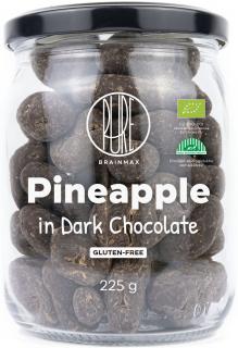 BrainMax Pure Pineapple in Dark Chocolate, Lyofilizovaný ananas v hořké čokoládě, BIO, 225 g