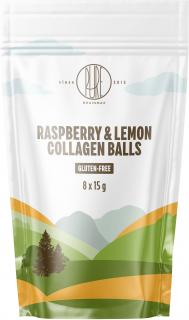 BrainMax Pure Raspberry & Lemon Collagen Balls, Kolagenové kuličky, Malina a citron, 8 ks