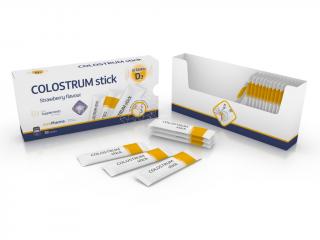 COLOSTRUM 800 mg + Vitamín D3 500IU, 30 sticků s jahodovou příchutí