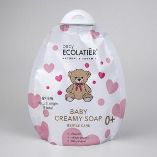 ECOLATIER - Dětské jemné krémové mýdlo 0+,  náhradní náplň, 250 ml