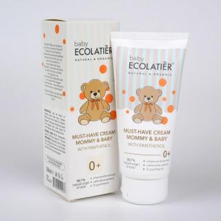 ECOLATIER - Esenciální krém s pantenolem pro miminko a maminku 0+, 100 ml