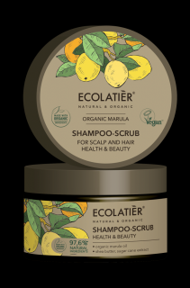 ECOLATIER - Šamponový peeling na vlasy a pokožku hlavy, zdraví a krása, MARULA, 300 g, EXPIRACE