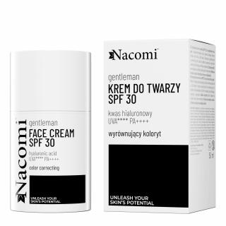 Nacomi Gentleman - Hydratační pleťový krém s SPF 30, sjednocuje tón pleti, 50 ml