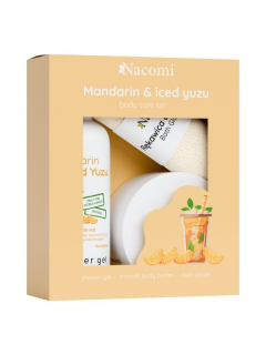 Nacomi - Vánoční dárková sada - Mandarinka a ledové Yuzu, péče o tělo, 3 ks