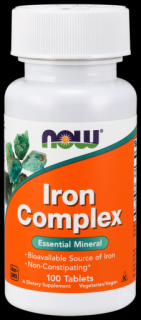 NOW Iron Complex (železo), 100 kapslí
