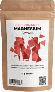 Performance Magnesium® Powder, hořčík bisglycinát v prášku, 12 g, VZOREK, 3 varianty Příchuť: Tropické ovoce