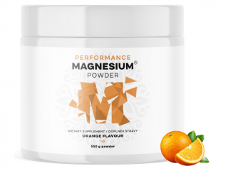 Performance Magnesium® Powder, hořčík bisglycinát v prášku, 90 dávek, 550 g, 3 varianty Příchuť: Pomeranč