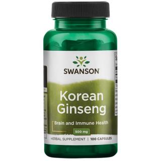 Swanson Korean Ginseng (korejský ženšen), 500 mg 100 kapslí