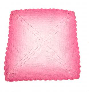 Ombré háčkovaná deka do čtverce růžová (Ombré háčkovaná deka do čtverce růžová)