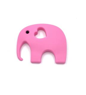 Silikonové kousátko slon středně růžový 80 mm