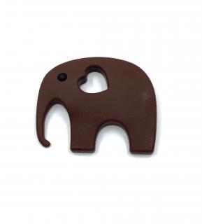 Silikonové kousátko slon tmavě hnědý 80 mm