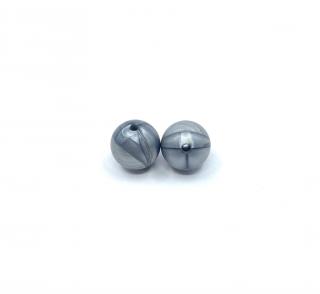 Silikonový korálek 11 mm metalický šedý (Silikonové korálky metalické šedé, stříbrné)