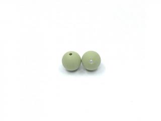 Silikonový korálek 11 mm olivově zelený (Silikonové korálky olivově zelené, pastelově zelené)