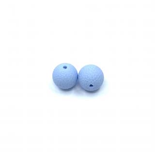 Silikonový korálek 15 mm kožený baby blue (Silikonové korálky baby blue, světlé pastelově modré)