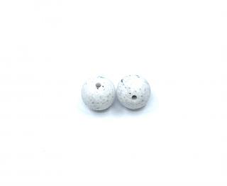 Silikonový korálek 15 mm kožený gritty (Silikonové korálky gritty, makové, bílé)