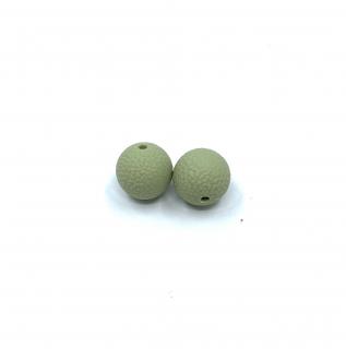 Silikonový korálek 15 mm kožený olivově zelený (Silikonové korálky olivově zelené, pastelově zelené)