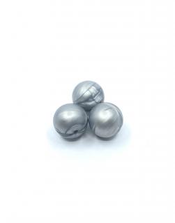 Silikonový korálek 19 mm metalický šedý (Silikonové korálky metalické šedé, stříbrné)