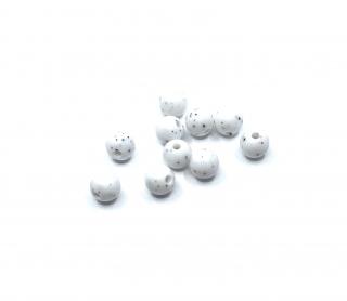 Silikonový korálek 9 mm gritty (Silikonové korálky gritty, makové, bílé)