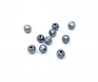 Silikonový korálek 9 mm metalický šedý (Silikonové korálky metalické šedé, stříbrné)