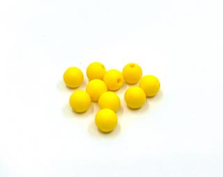Silikonový korálek 9 mm tmavě žlutý (Silikonové korálky tmavě žluté)